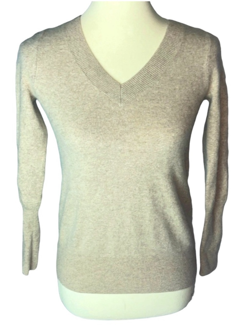 J. Crew Cashmere Tan V-Neck Sweater